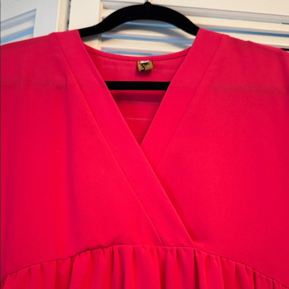Red Ruffled Tiered Mini Dress - Picture 3 of 4